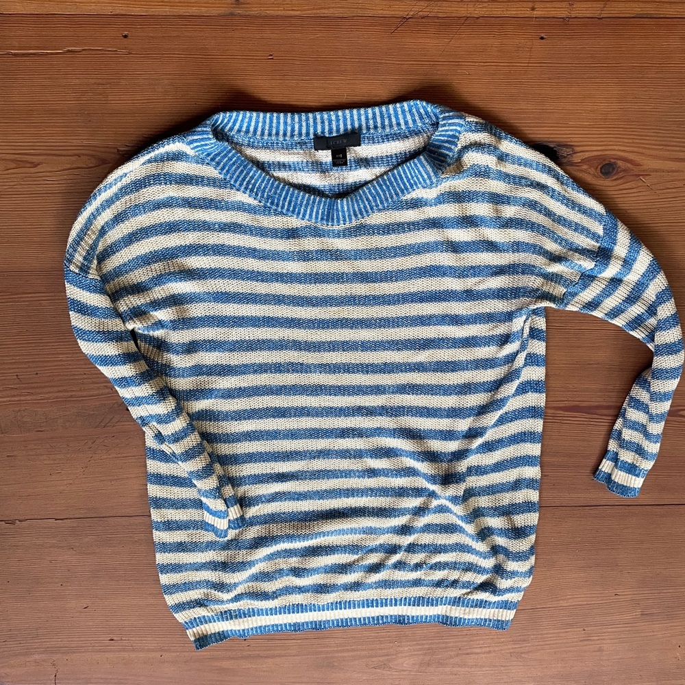 Jcrew 3/4 sleeve cotton/linen sweater.